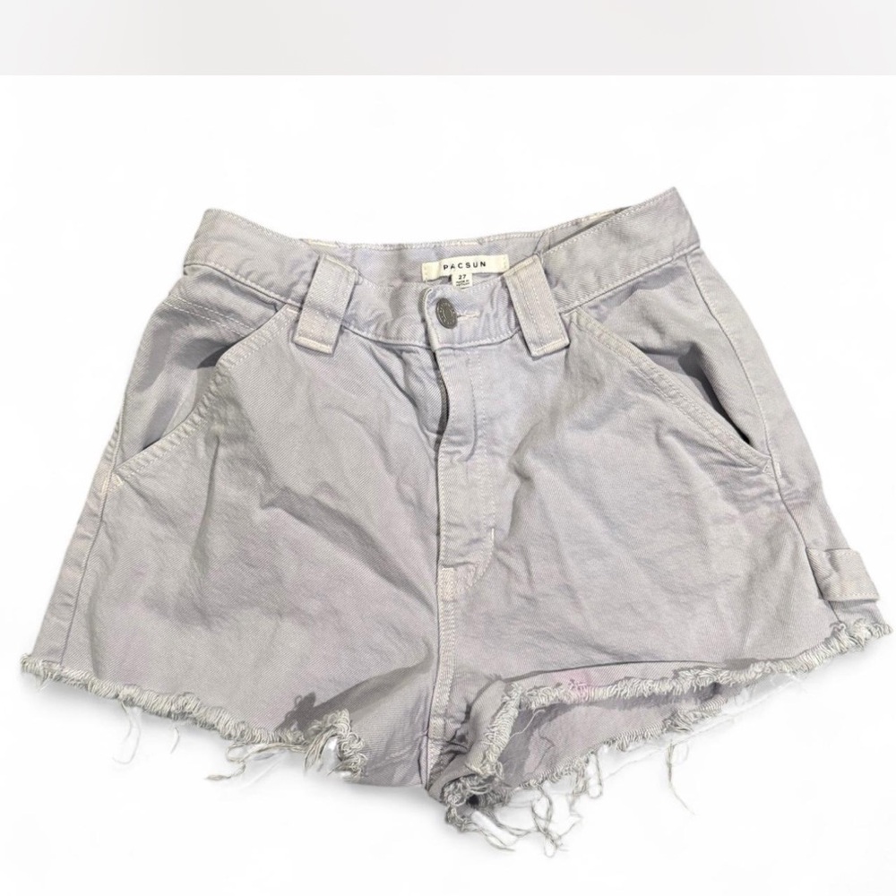 PacSun Gray High Waist Distressed Shorts